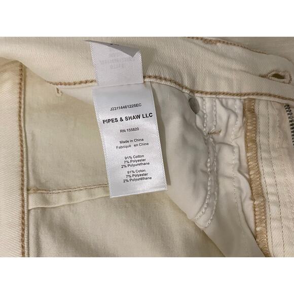 NWT Veronica Beard Breves Midi Denim Skirt US 8 White Ecru Front Slit Raw Hem - Picture 13 of 16